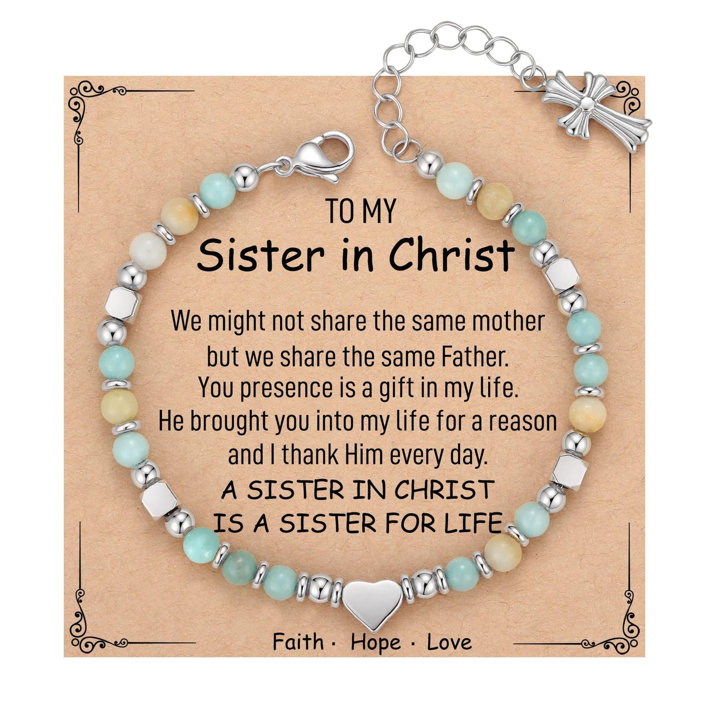 Sweet Heart Cross Stainless Steel Bracelet