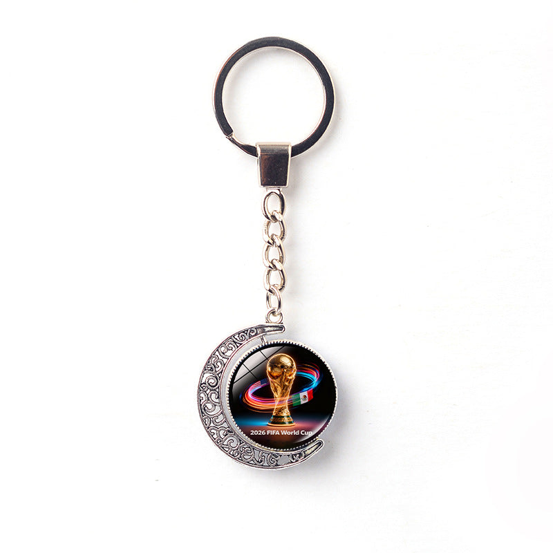 Rotating Moon Alloy Keychain Charm