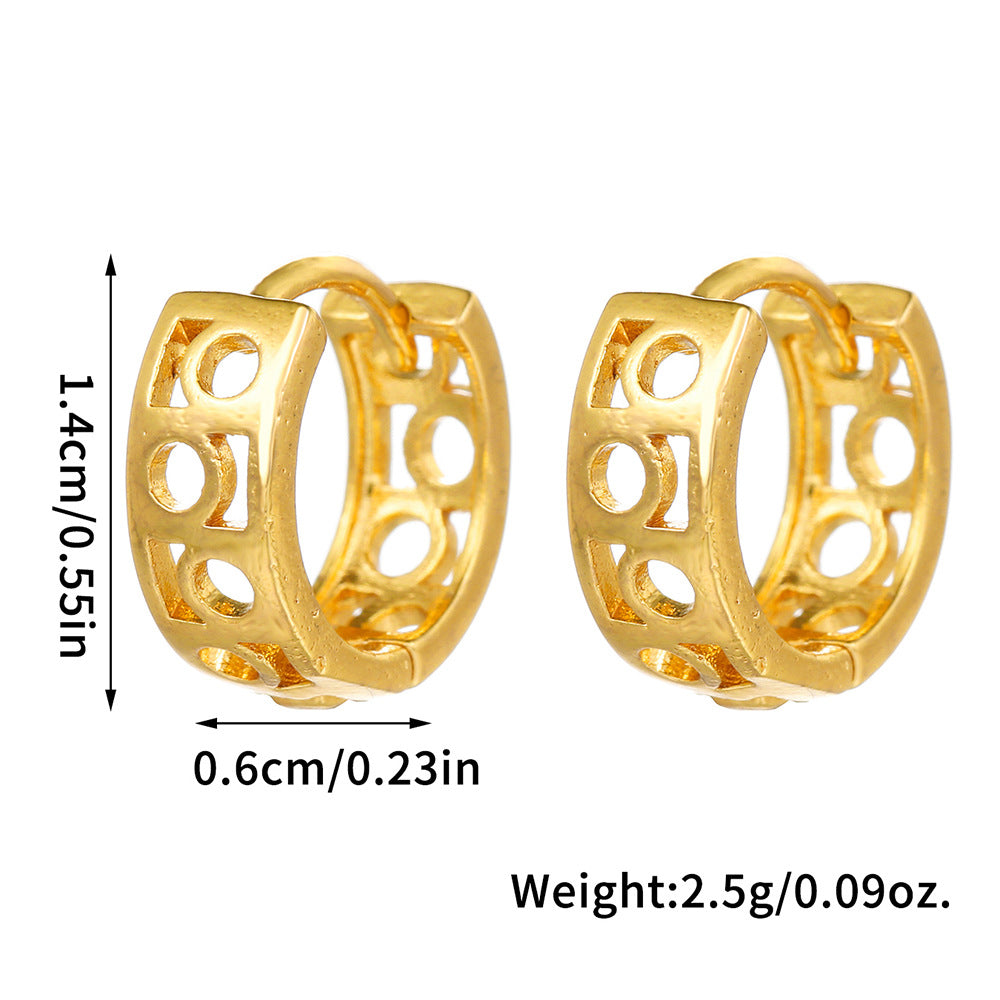 Orecchini geometrici da donna con base in rame placcata oro vero, perni in acciaio inossidabile. Minimalisti e degni di Instagram. Polsini per orecchio alla moda.