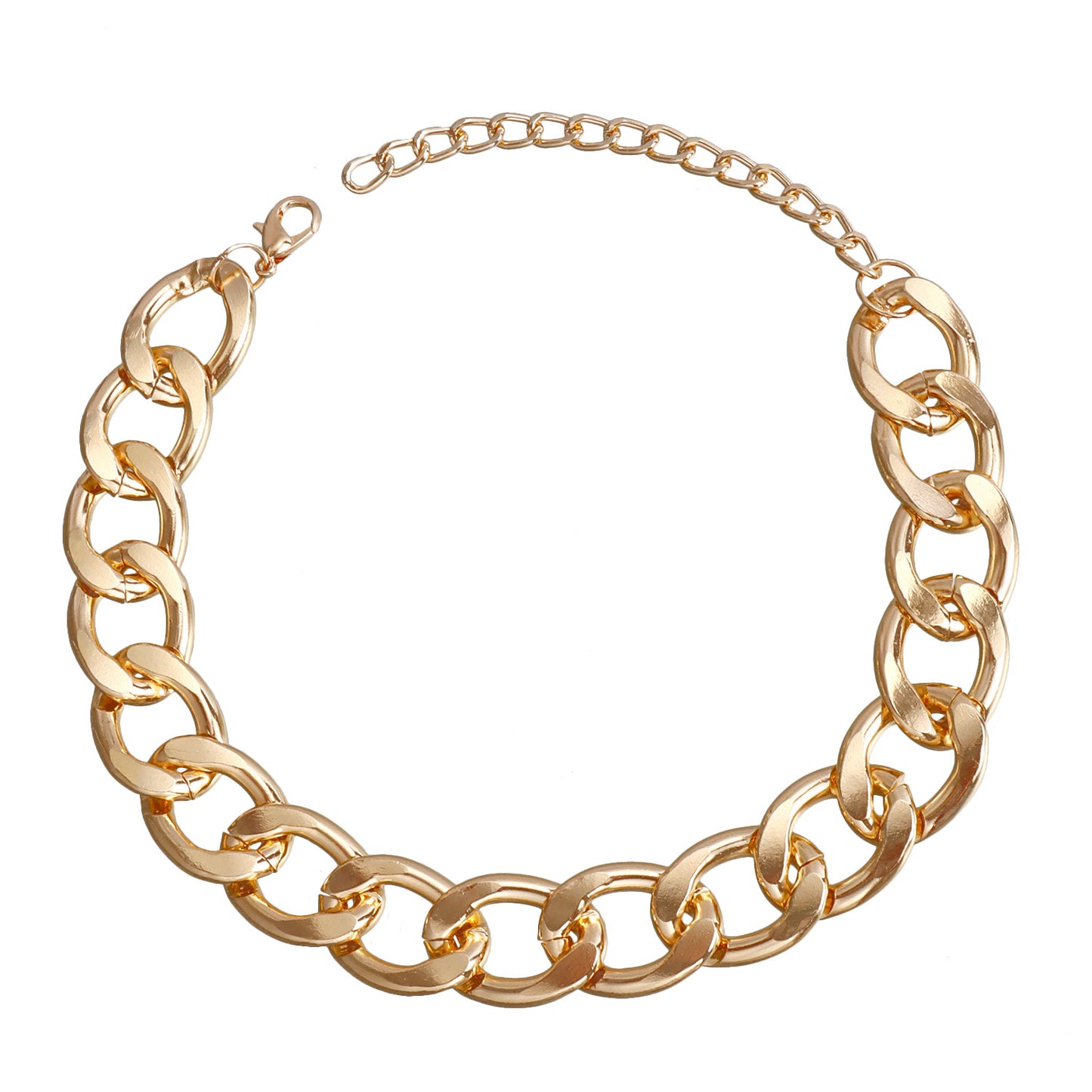 Minimalist Geometric Pendant Necklace for Women with Electroplated Metal Chain and Bold Chunky Design
