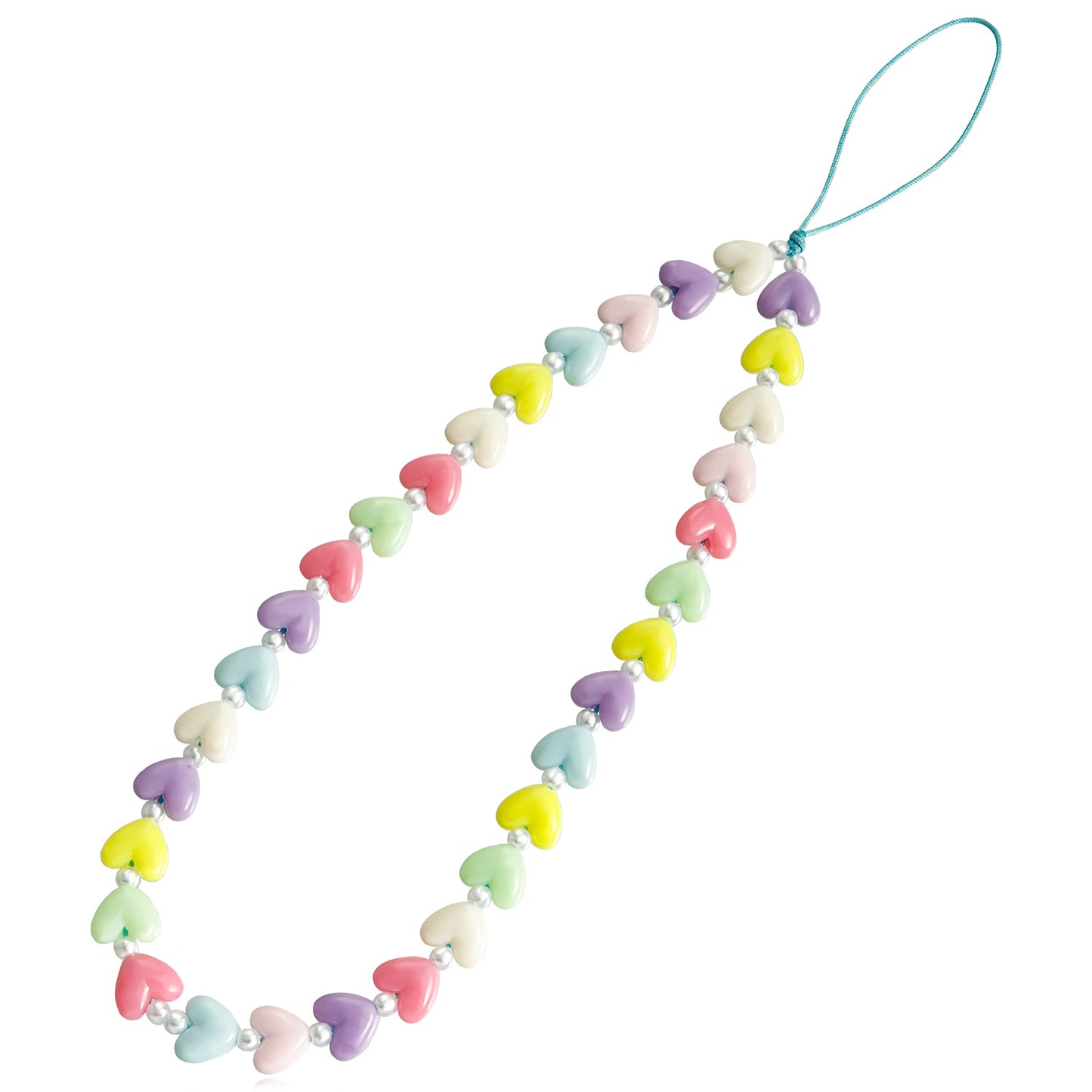 Minimalist Heart Floral Acrylic Plated Charm Bar Phone Strap