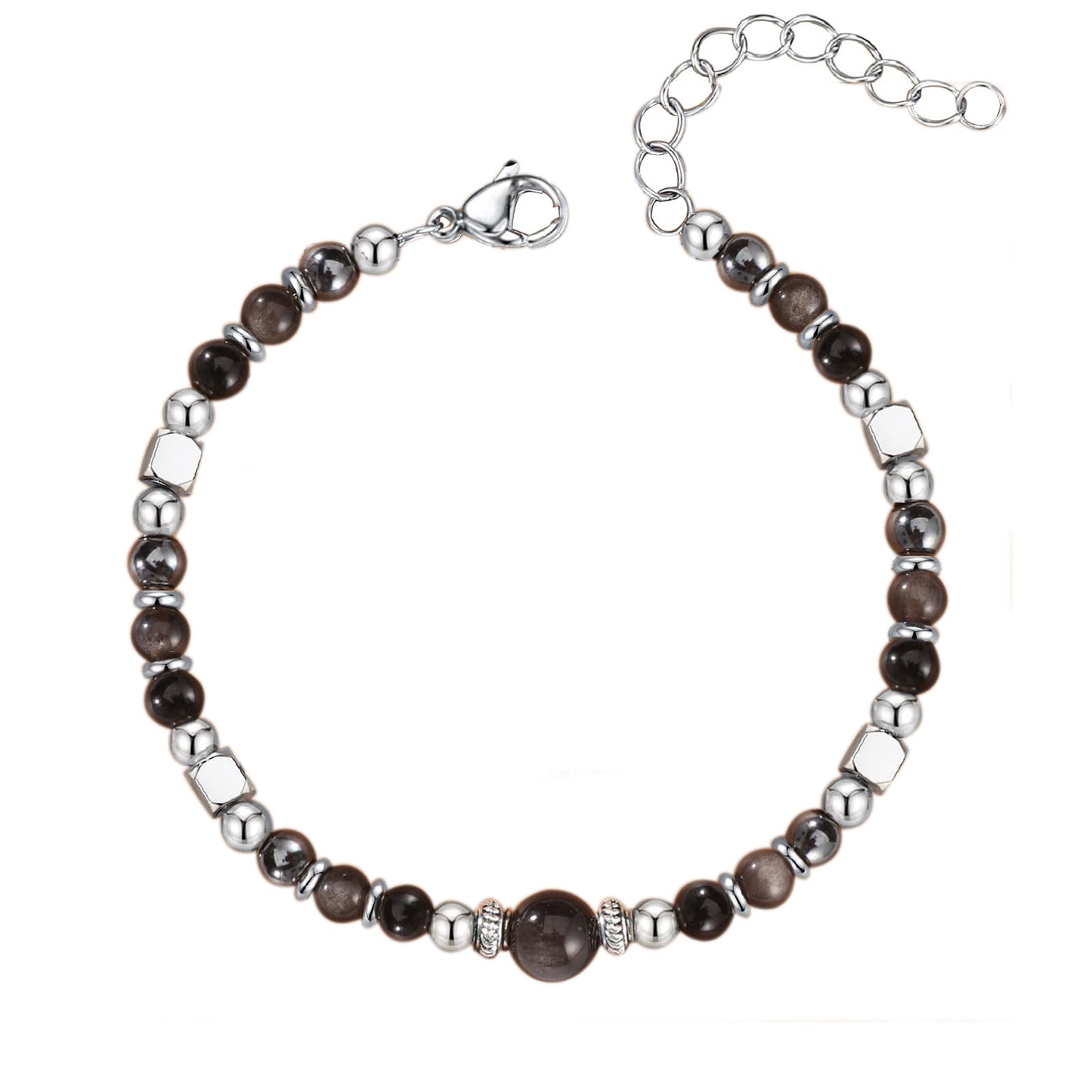 Fashion Natural Stone Evil Eye Heart Geometric Stainless Steel Bracelet Unisex Gift