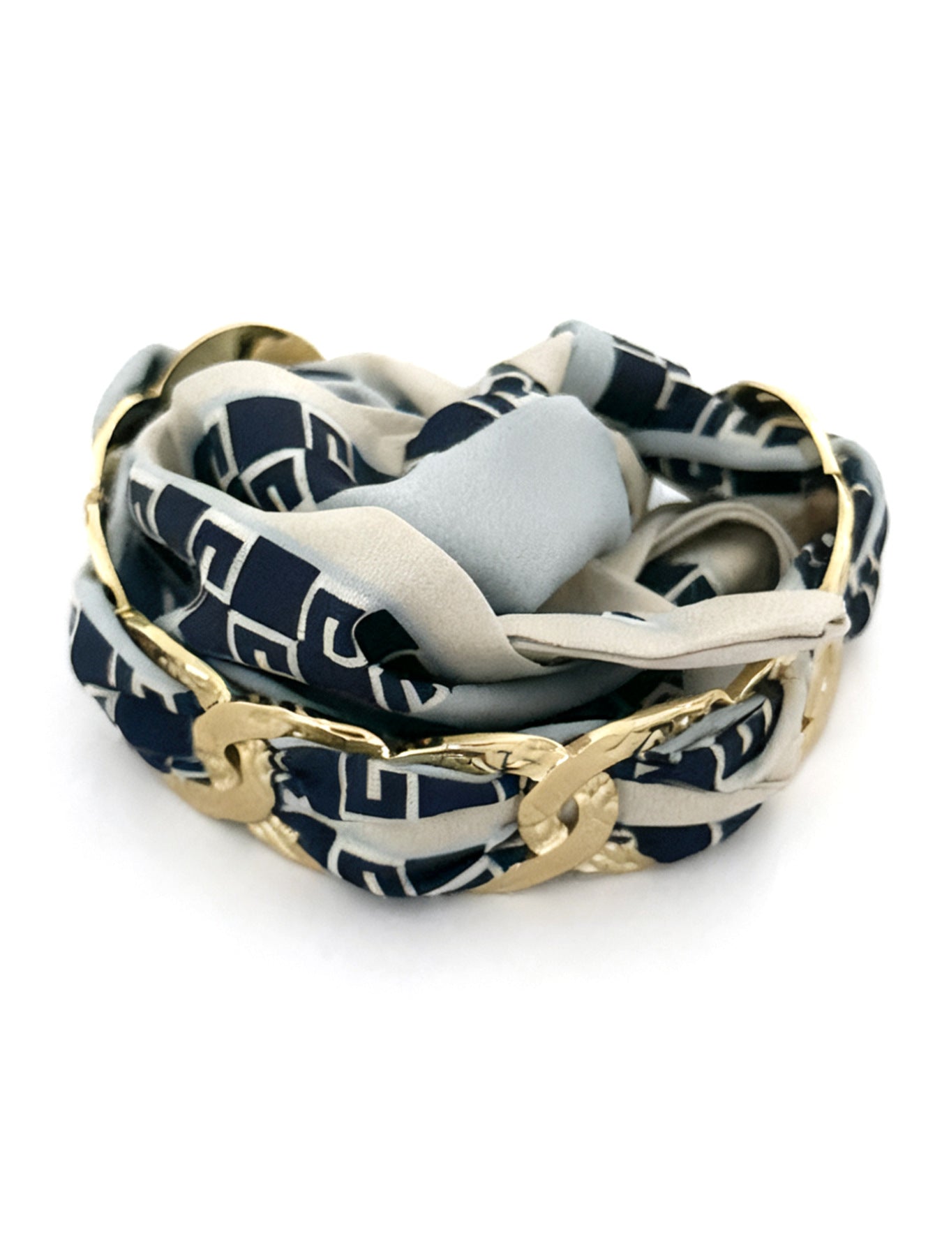 Vintage Luxury Double Layer Cable Chain C-Shape Open Stainless Steel Bracelet