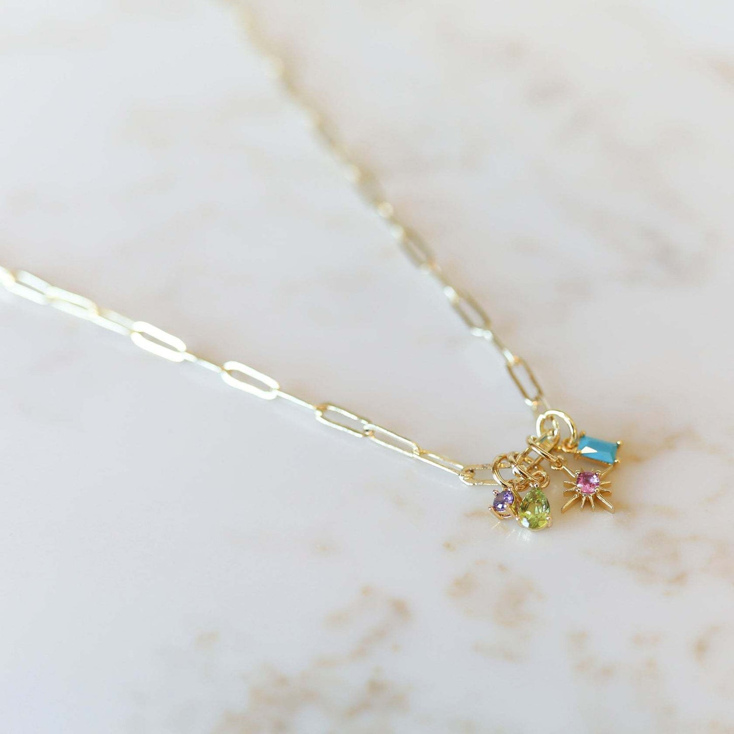 Collana con ciondolo a stella in acciaio inossidabile placcato oro 18 carati con catena di mais unisex per ciondoli fai da te
