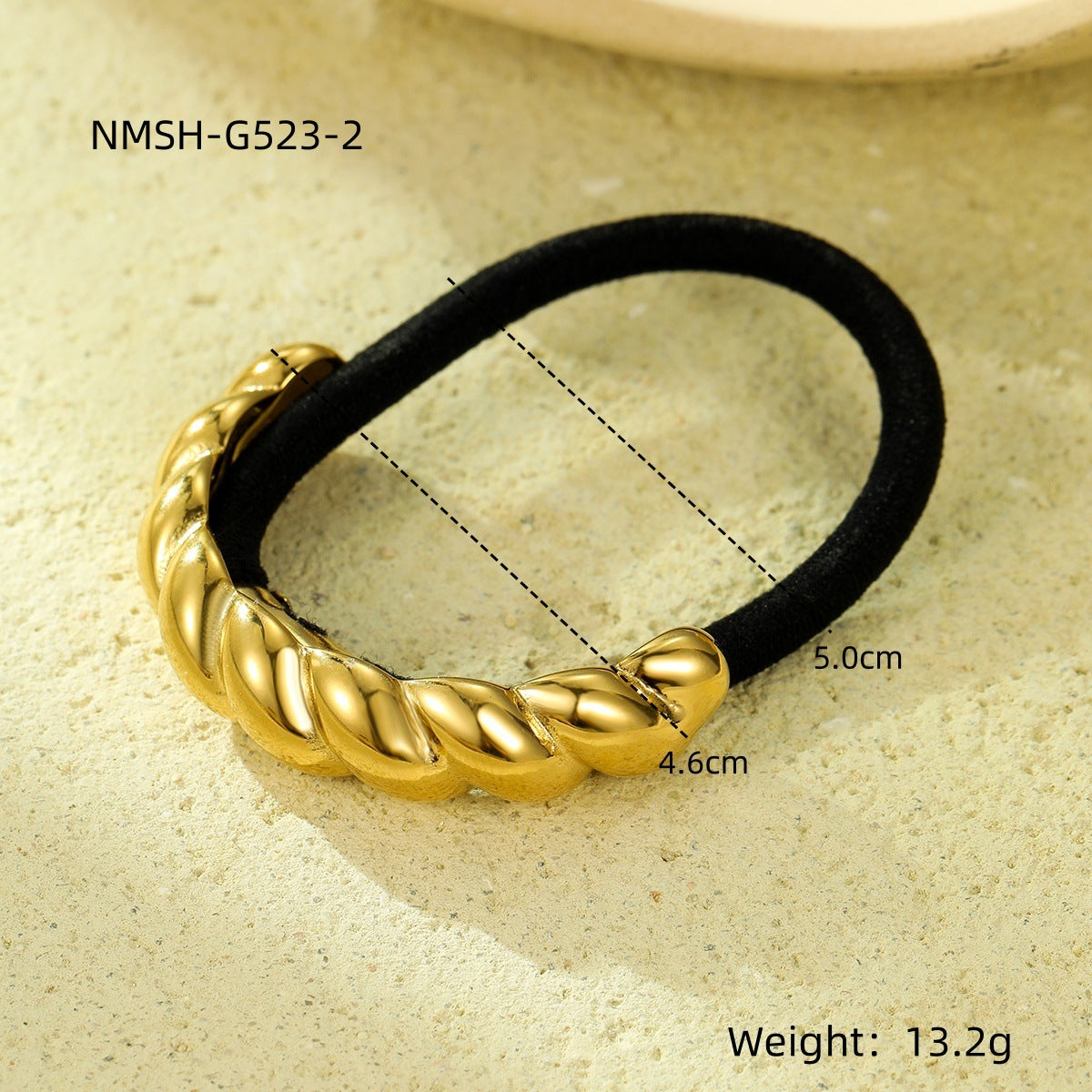 Vintage-Inspired Bow and Starfish-Shaped Stainless Steel Hair Tie with 18K Gold Plating for Women
