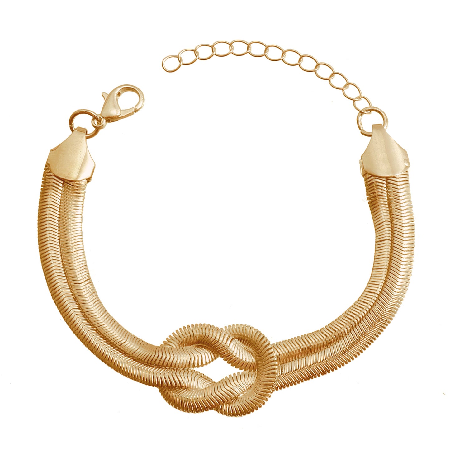 Collar de cadena de serpiente de doble capa anudado estilo punk hip hop para mujer con colgante de aleación y acabado chapado