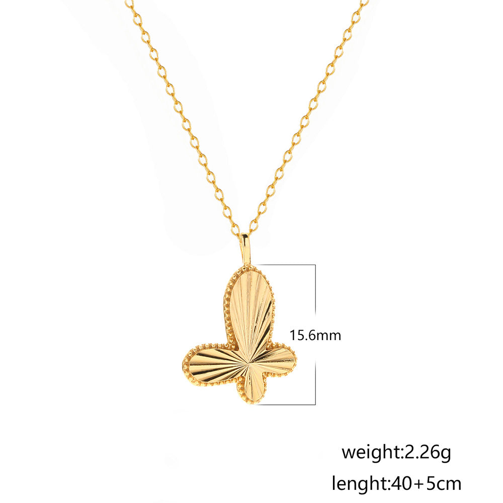 Dolce Collana con Ciondolo a Farfalla Placcato Argento Sterling 925, Stile Minimalista, per Donna