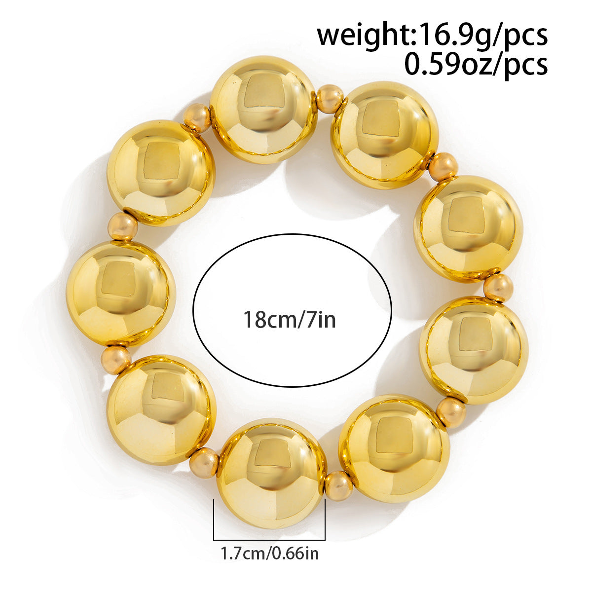 Pulsera de cuentas hexagonal geométrica con baño para mujer