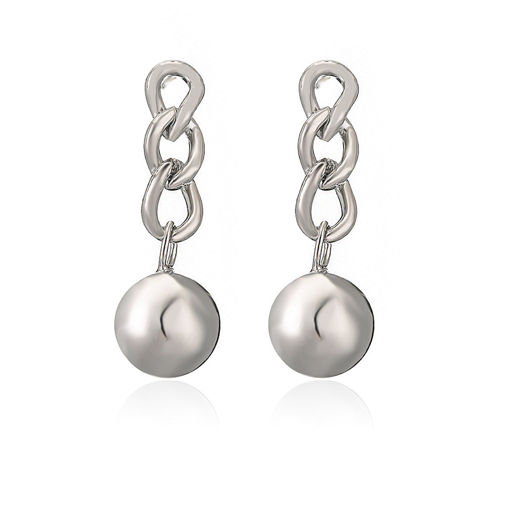 Orecchini a perno da donna minimalisti geometrici con sfera placcati in oro rame
