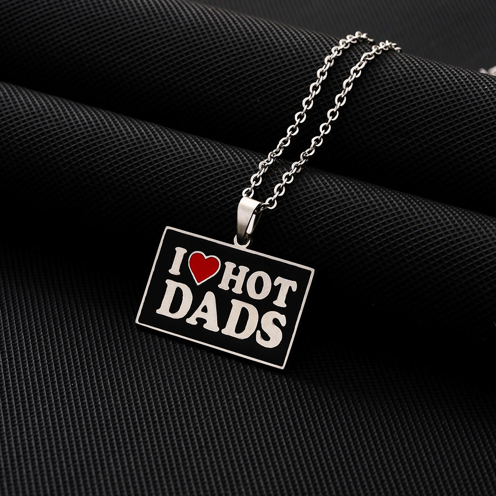 Elegant Geometric Stainless Steel Letter Pendant Necklace with Plated Finish for Men and Women