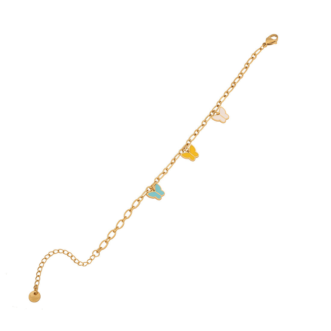 Collana da Donna con Ciondolo a Farfalla Trendy in Acciaio Inox e Finitura Smaltata
