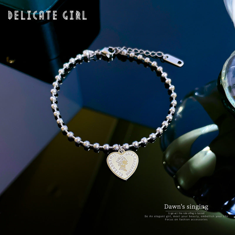Constellation Moon Star Drop Zircon Bracelet in Titanium Steel with Gold Plating for Women