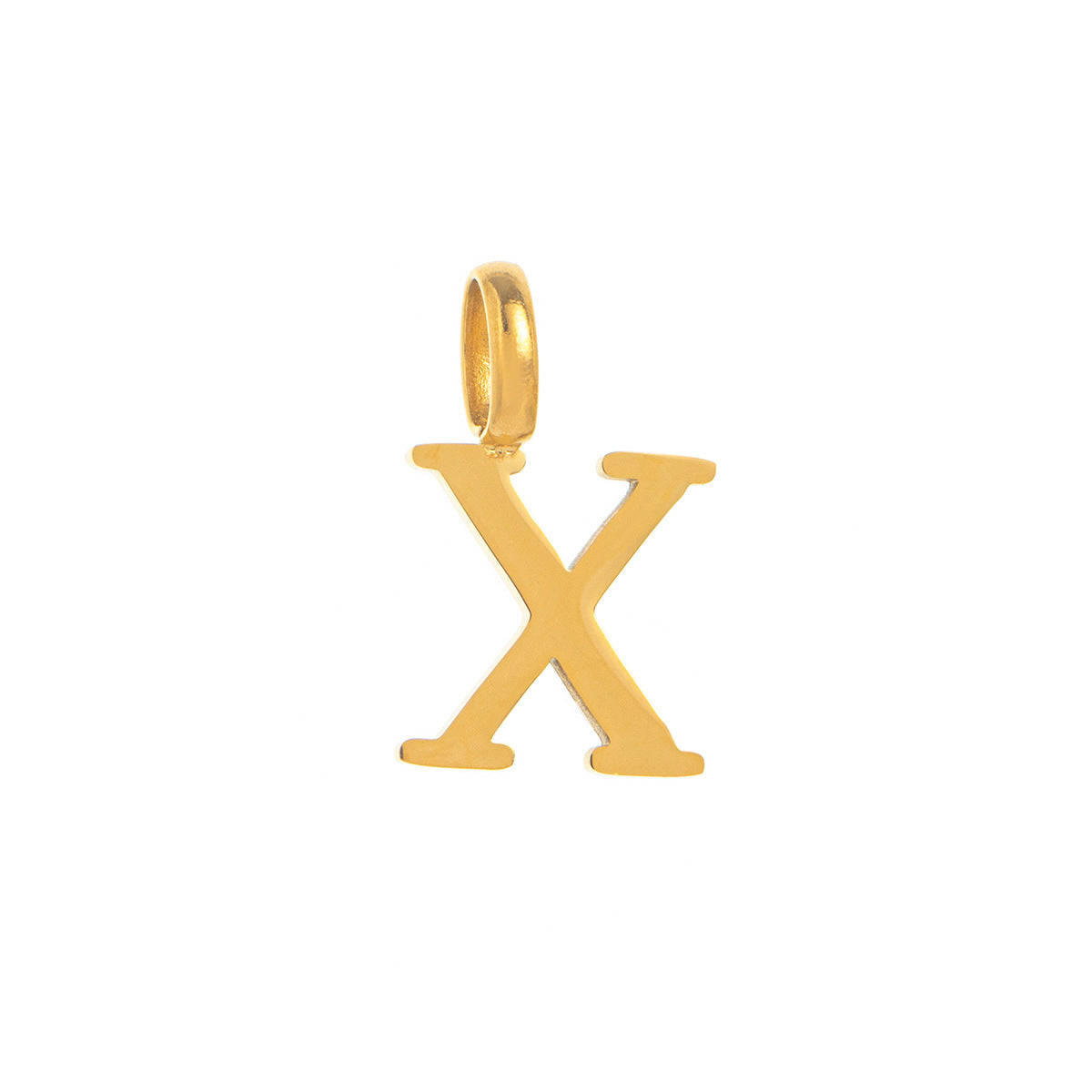 Minimalist Titanium Steel 18K Gold Plated PVD Letter Charm Bar
