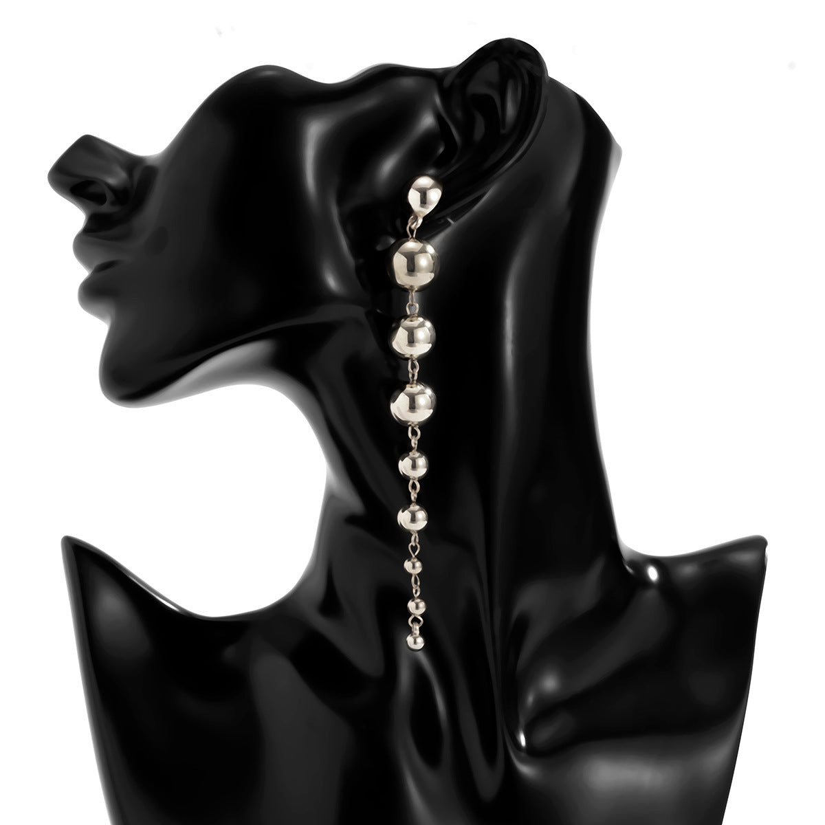Minimalist Geometric Letter Metal Beaded Earrings for Women