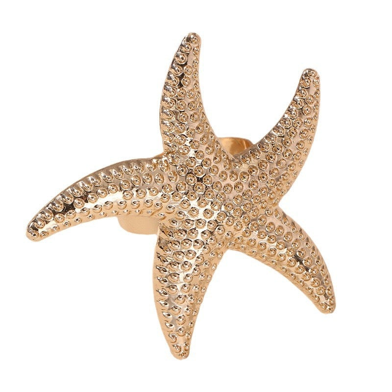 Irregular Hollow Twisted Imitation Pearl Geometric Alloy Open Ring for Women