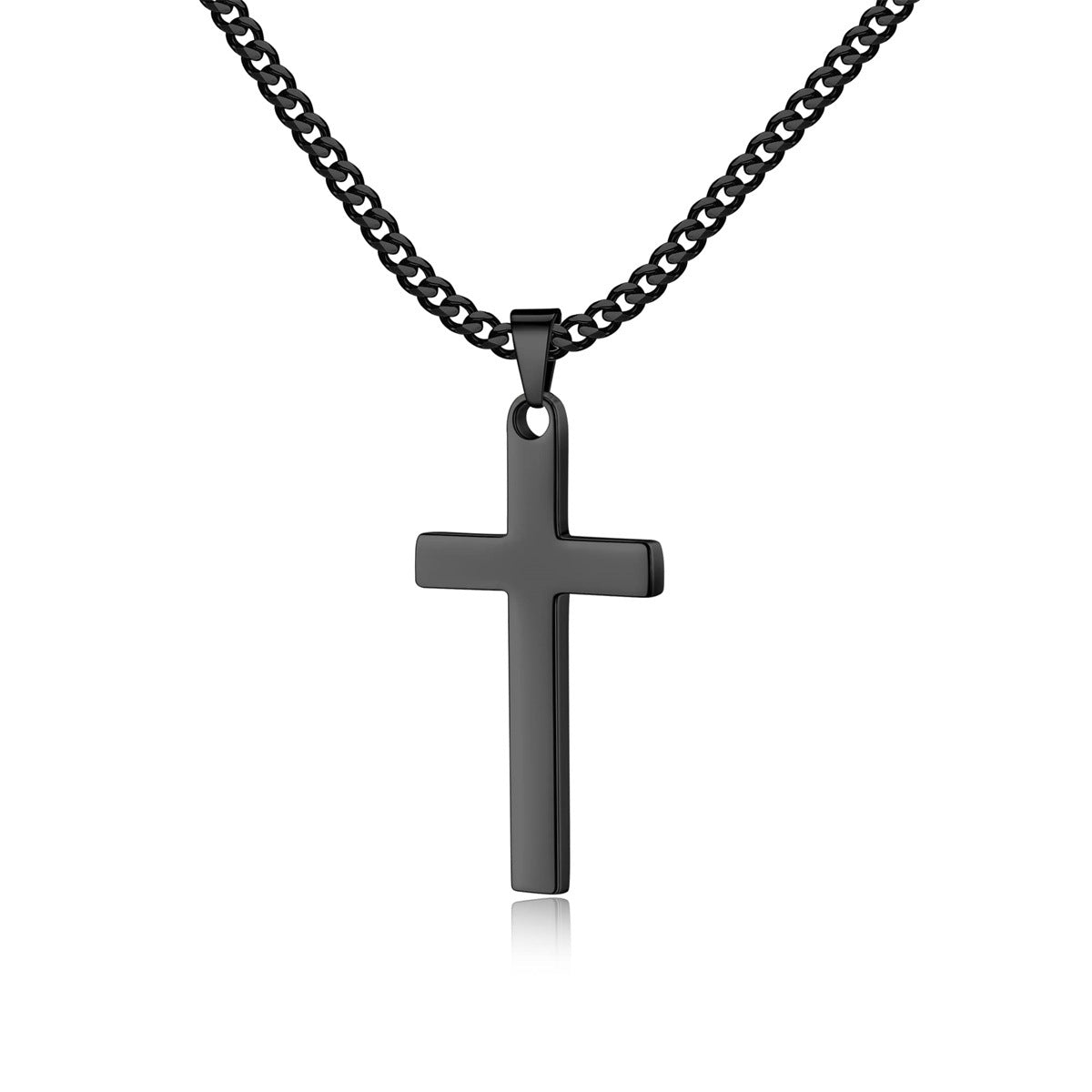 Minimalist Geometric Cross Pendant Necklace in Stainless Steel with Titanium Steel Charm and Plated Finish for Unisex Everyday Wear