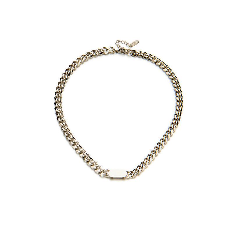 Minimalist Titanium Steel Twisted Chain Necklace and Bracelet Set for Women and Men with Plated Gold Finish