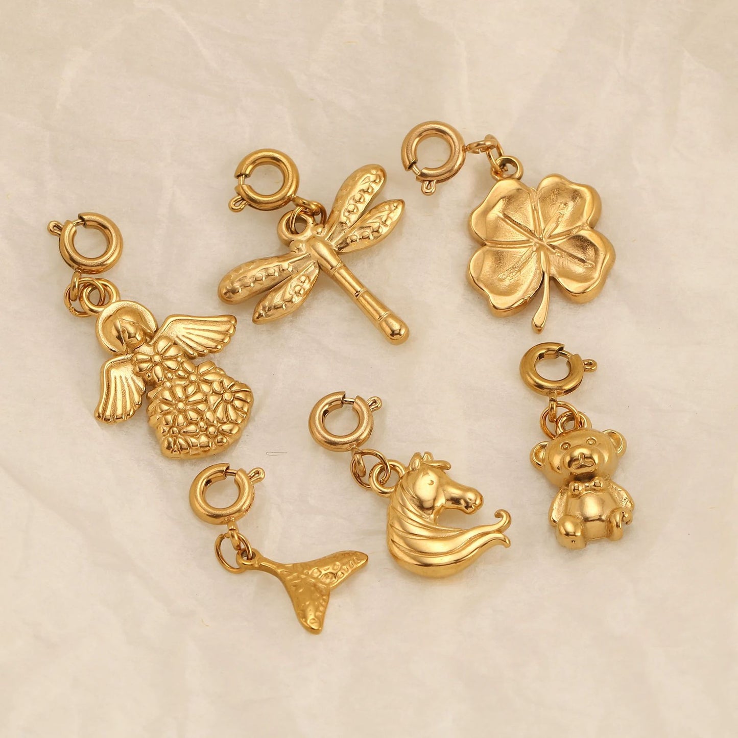 Elegant 18K Gold Plated Stainless Steel PVD DIY Charm Bar Pendant for Women