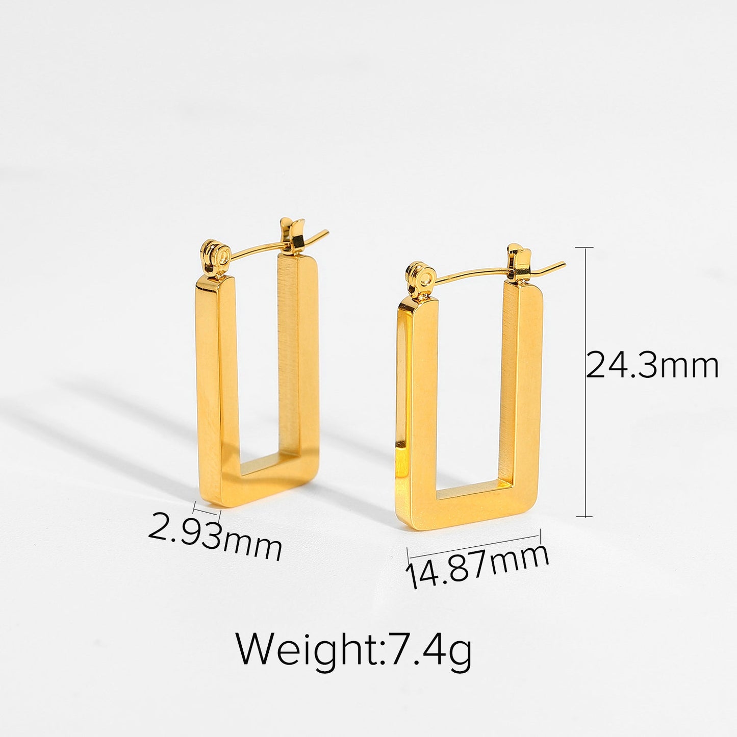 Minimalist Geometric Twisted Croissant-Shaped Gold-Plated Stainless Steel Stud Earrings for Women