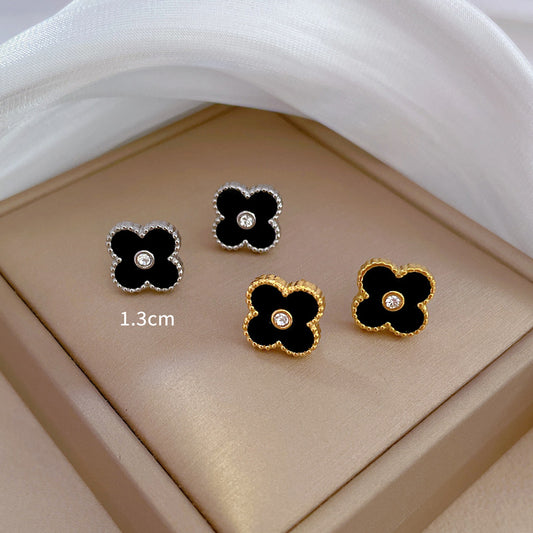 Minimalist Geometric Titanium Steel Ear Studs for Women