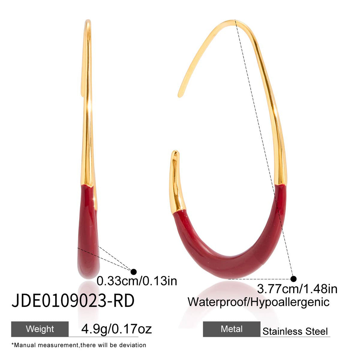 Orecchini pendenti da donna minimalisti geometrici placcati in acciaio inossidabile con cerchio a forma di C, gioielli di lusso per l'autunno e l'inverno