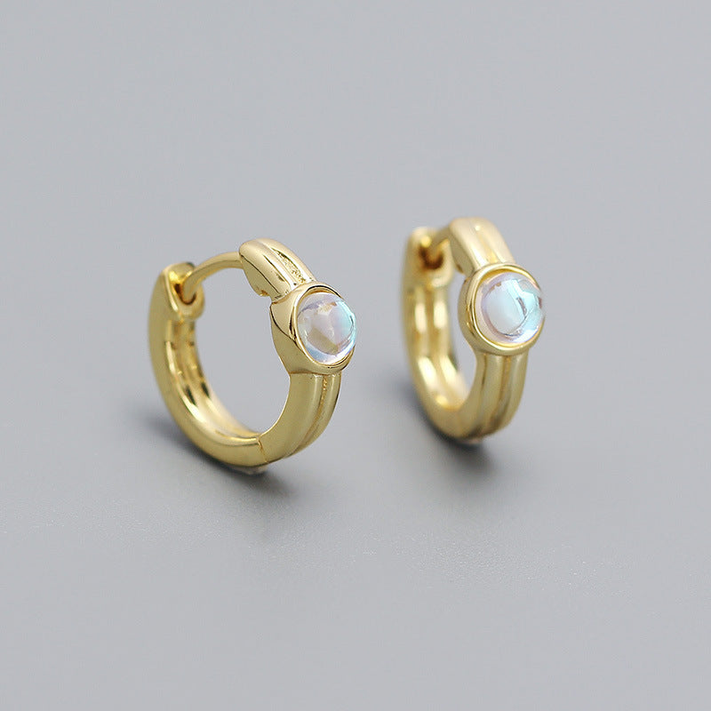 Orecchini a clip geometrici minimalisti in argento sterling S925 placcati per donna