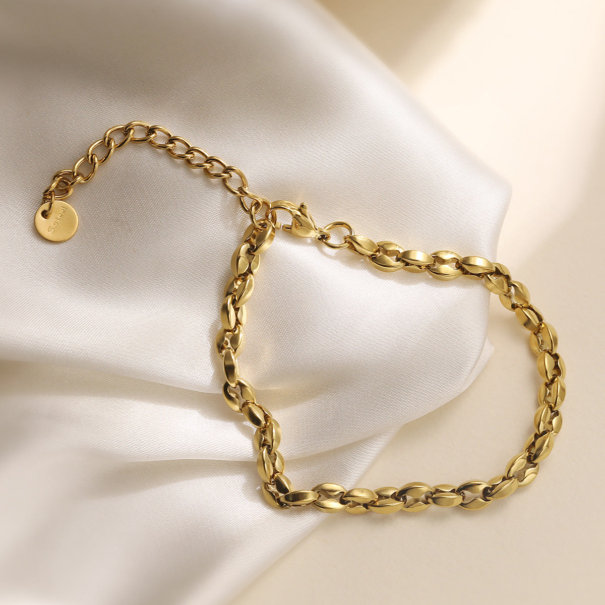 Geometric Gold Plated Stainless Steel Bracelet for Women