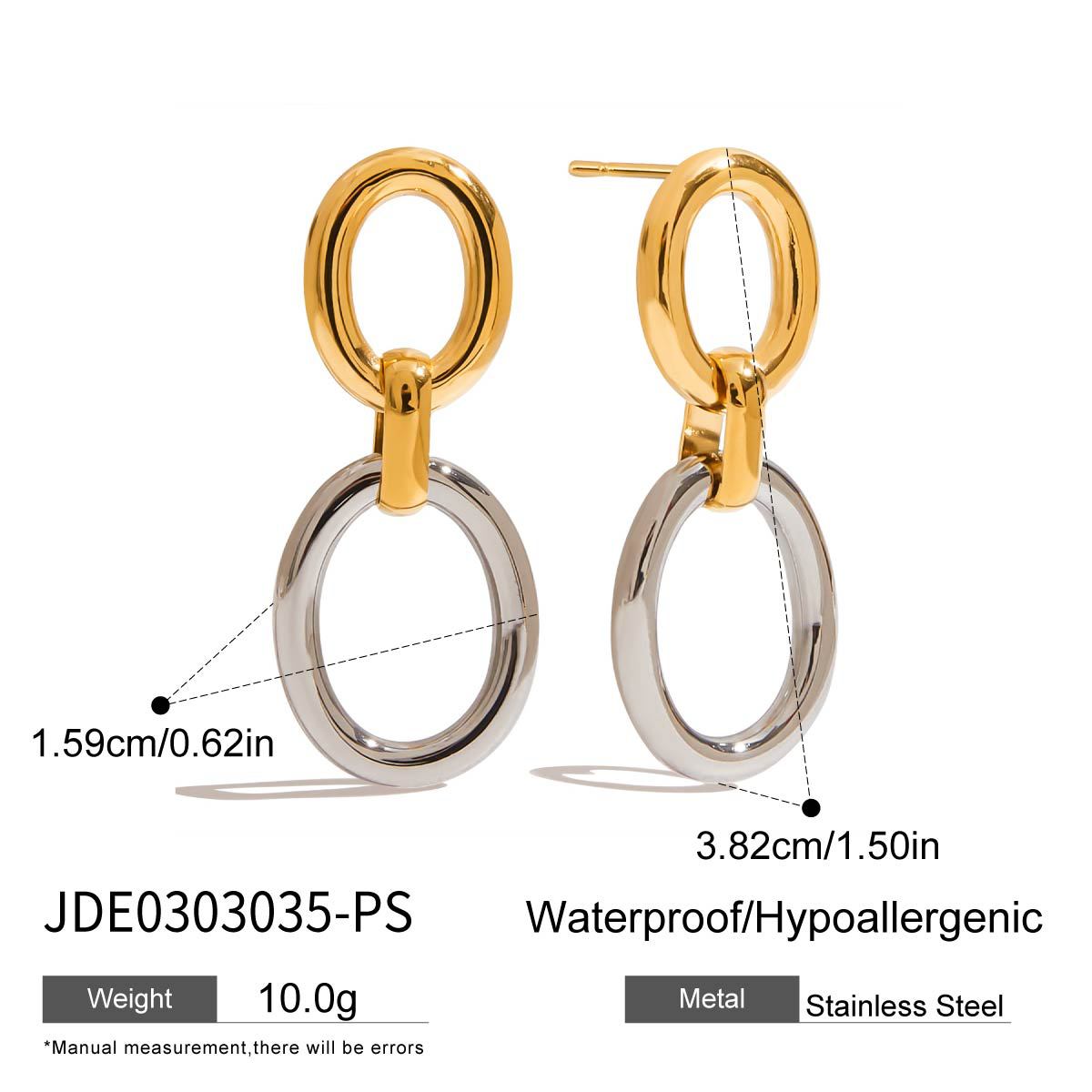 Minimalist Round Geometric Plated Stainless Steel Earrings for Women