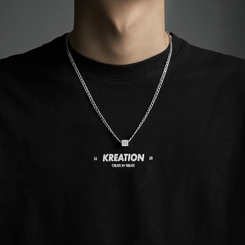Collar Minimalista de Doble Capa con Cadena de Serpiente, Geométrico, de Acero de Titanio, Bañado, Unisex