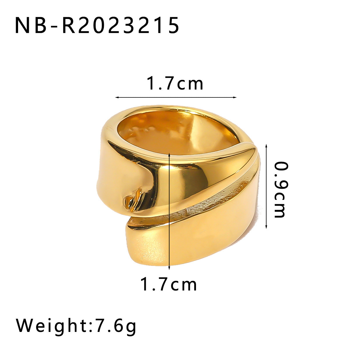 Geometric Stainless Steel Ring with 18K Gold Plating for Men and Women, Adjustable Band, Minimalist Modern Design