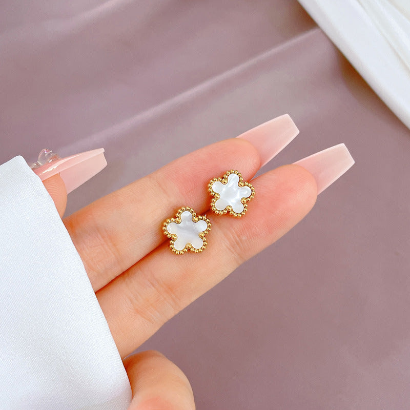 Minimalist Geometric Titanium Steel Ear Studs for Women