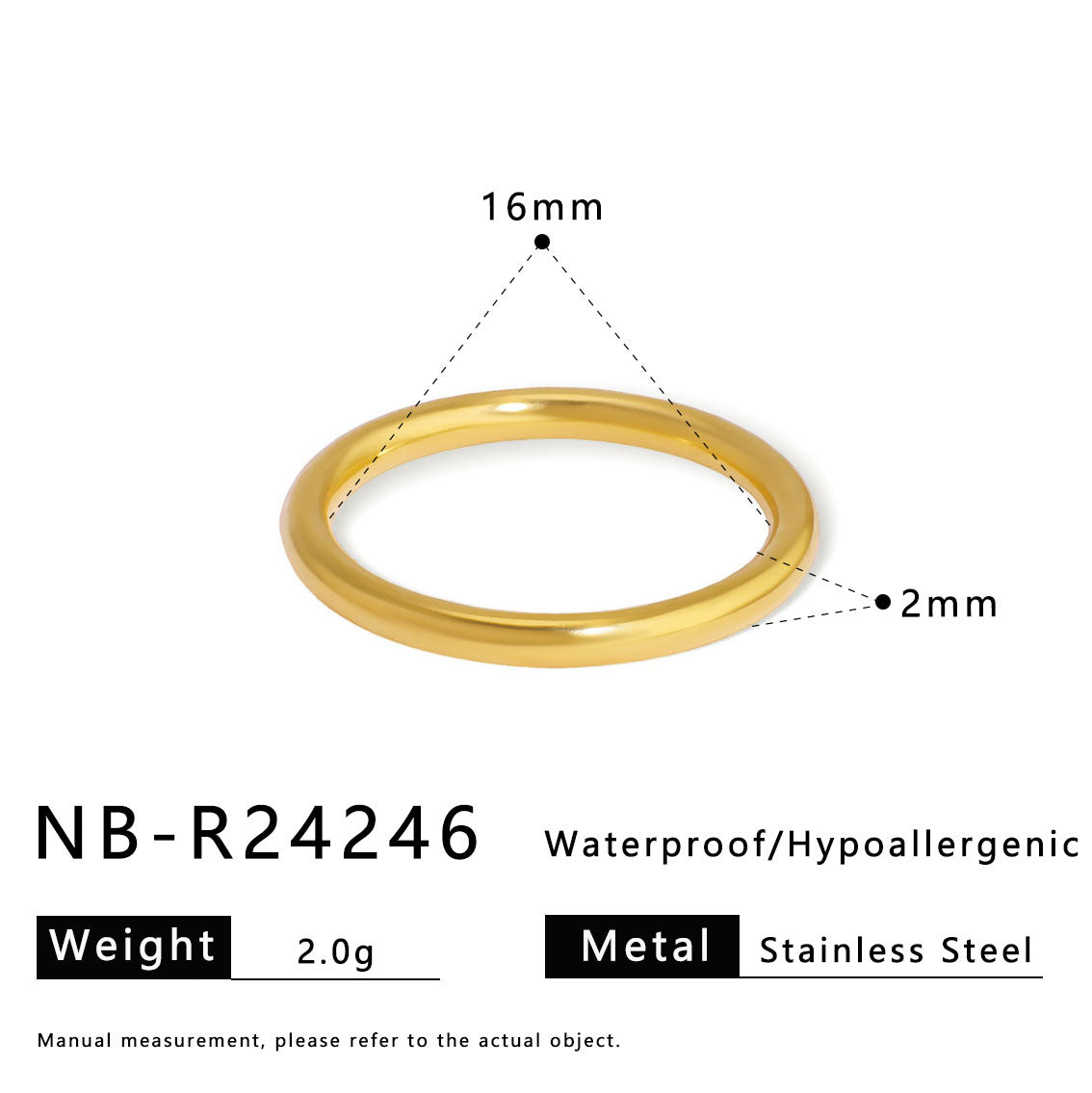 Adjustable Round Stainless Steel Ring with 18K Gold Plating and Colorful Zircon Inlay for Unisex Wear