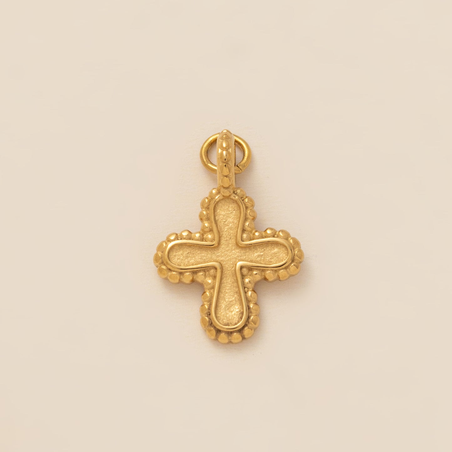 Vintage 18K Gold Plated Stainless Steel Cubic Zirconia Abstract Charm Bar