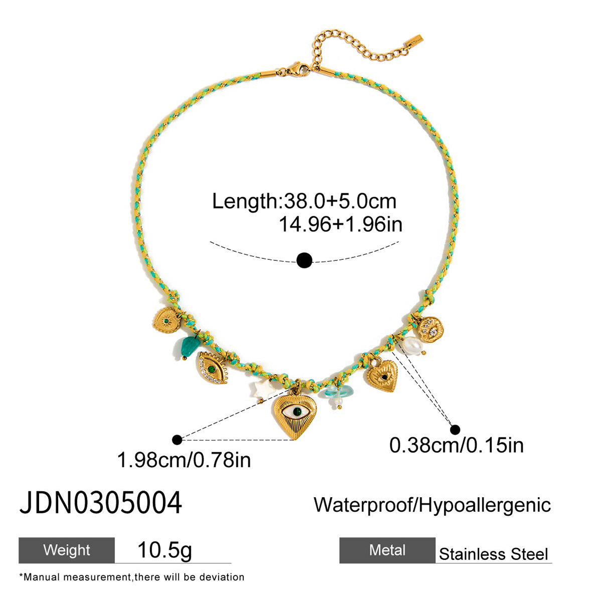 Collana con ciondolo geometrico minimalista in acciaio al titanio con finitura placcata da donna, catena maglione lusso leggero