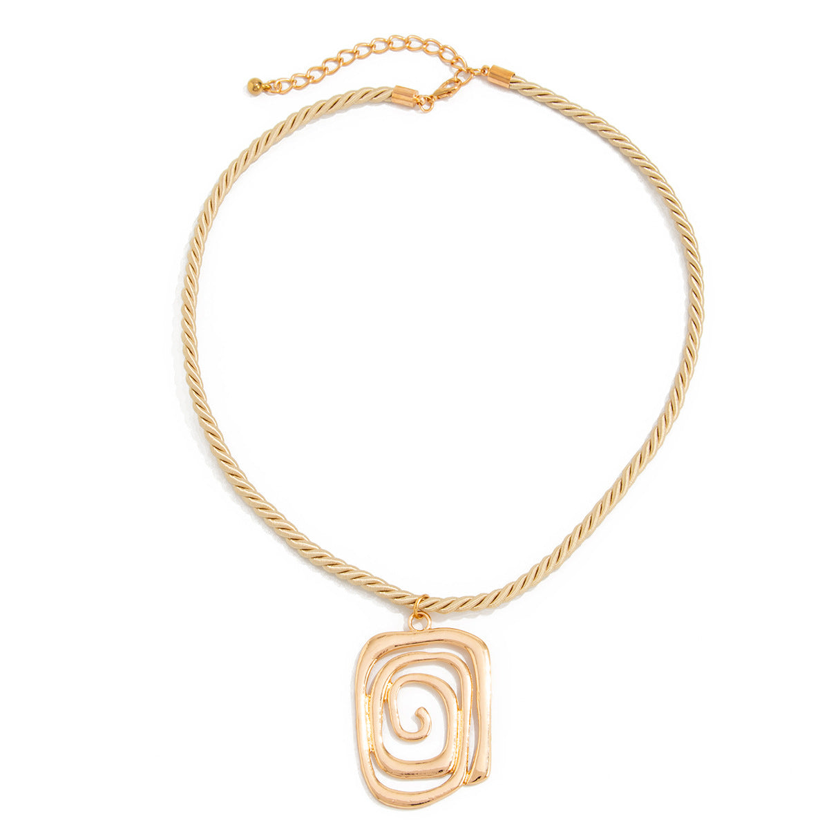 Exaggerated Floral Geometric Metal Pendant Necklace with Gold Plating for Women, Five-Petal Flower Design Locket Necklace