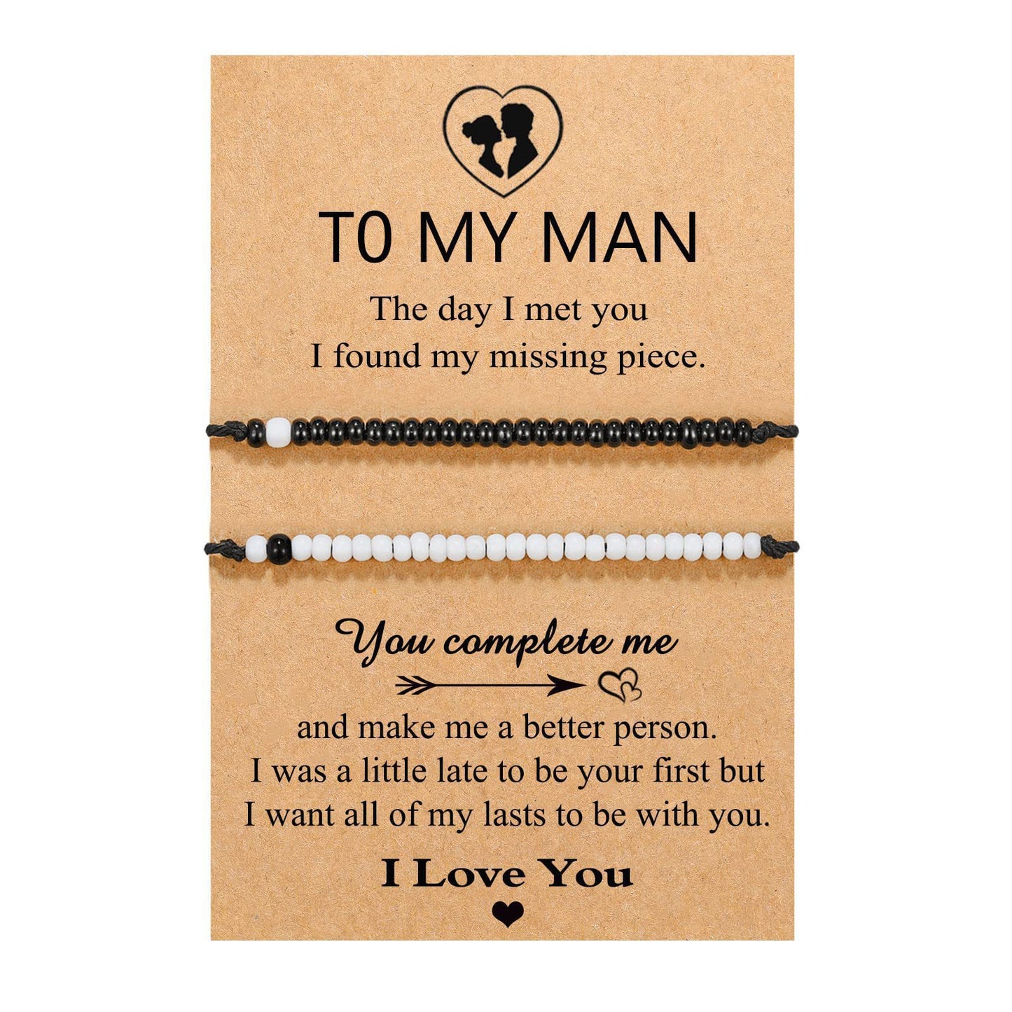 Minimalist Geometric Acrylic Beaded Bracelet Set with Morse Code I Love You Design for Couples