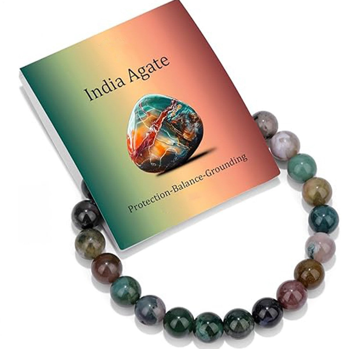 8mm Natural Crystal Beaded Stretch Bracelet Geometric Round Unisex Handmade Jewelry Set