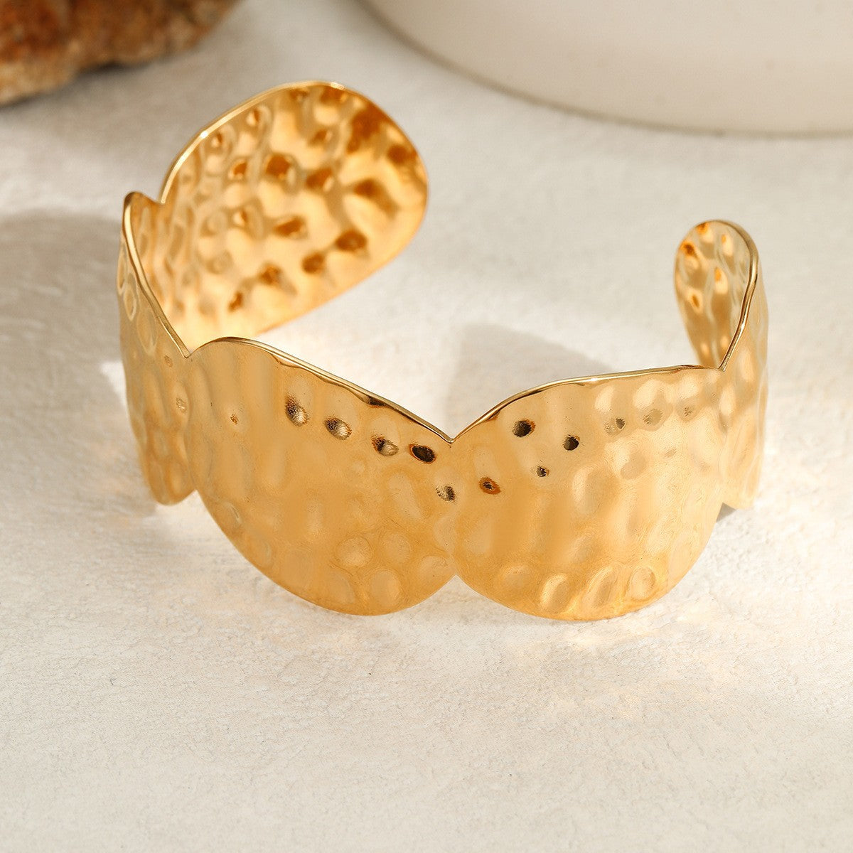 Bracciale da donna in acciaio inossidabile geometrico alla moda con placcatura in oro 18K