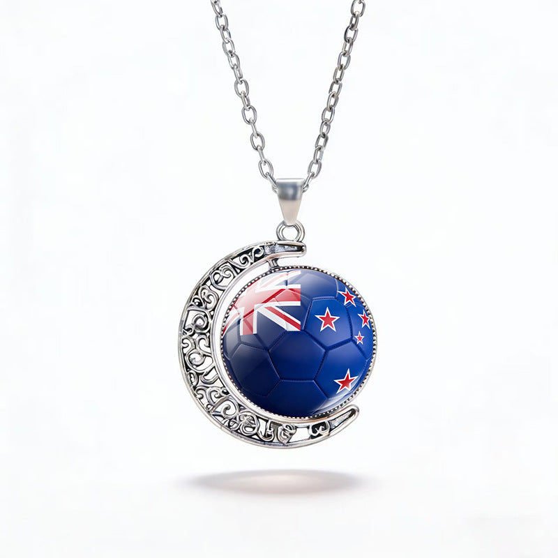 Casual Unisex Alloy Plated Moon Geometric Pendant Crystal Necklace