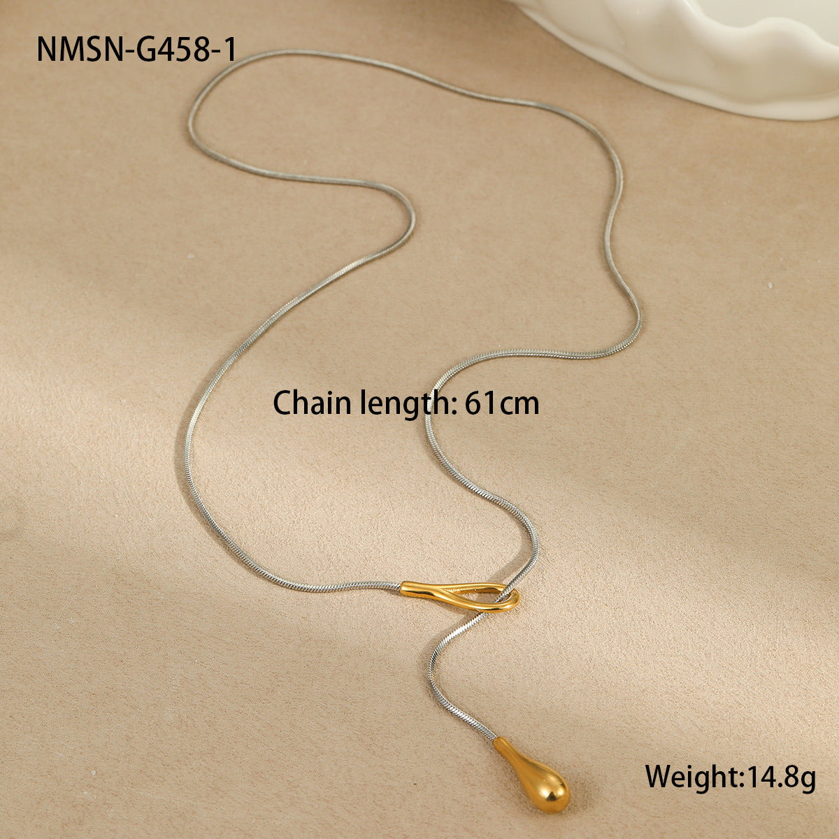 Collana da donna a pendente geometrico minimalista in acciaio inossidabile con catena a Y regolabile e finitura placcata