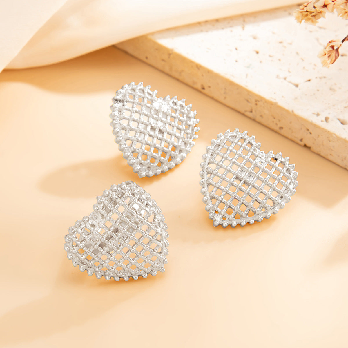 Sweet Heart Zinc Alloy Plated Earrings for Women