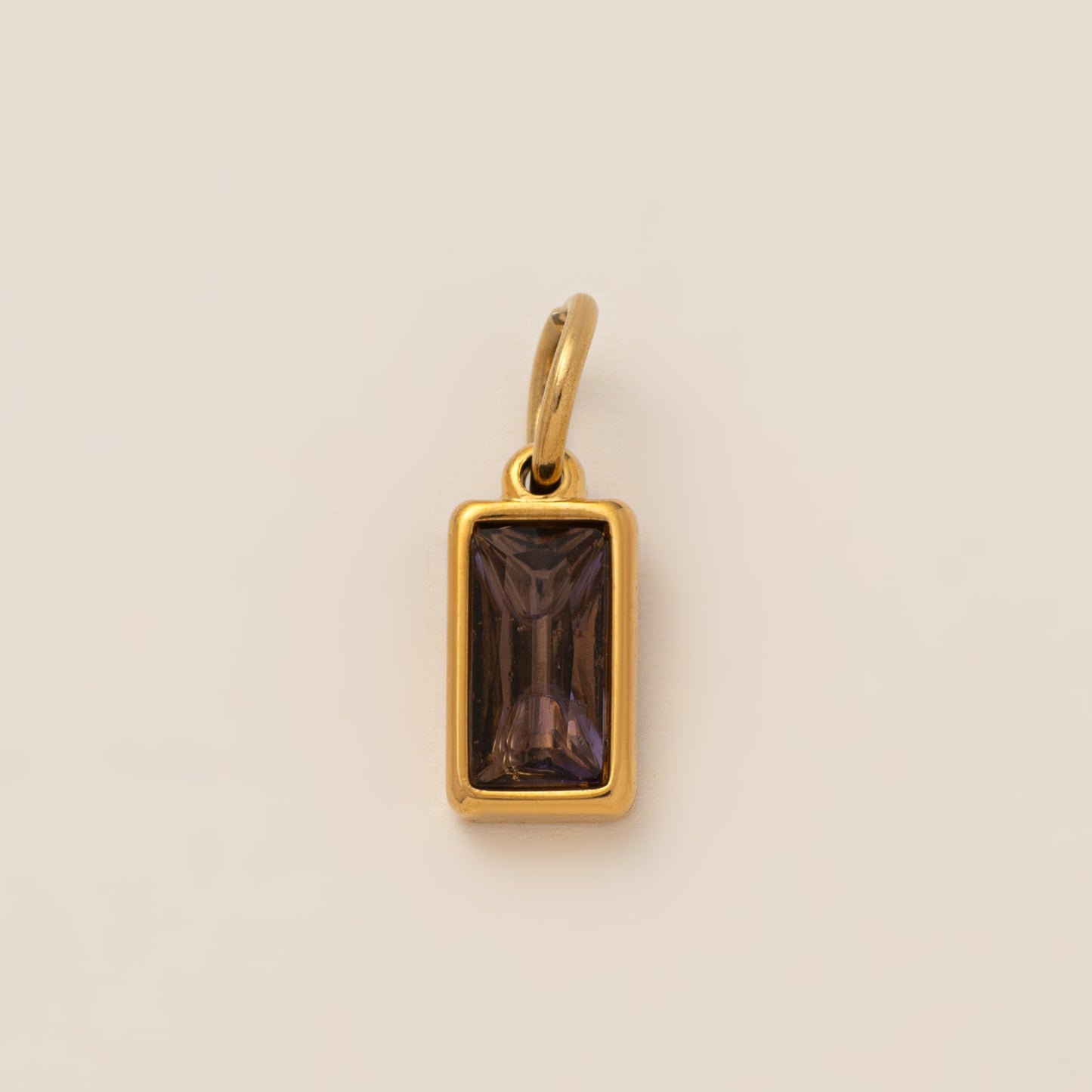 Minimalist 18K Gold Plated Round Square Geometric Gemstone Pendant Necklace for Unisex