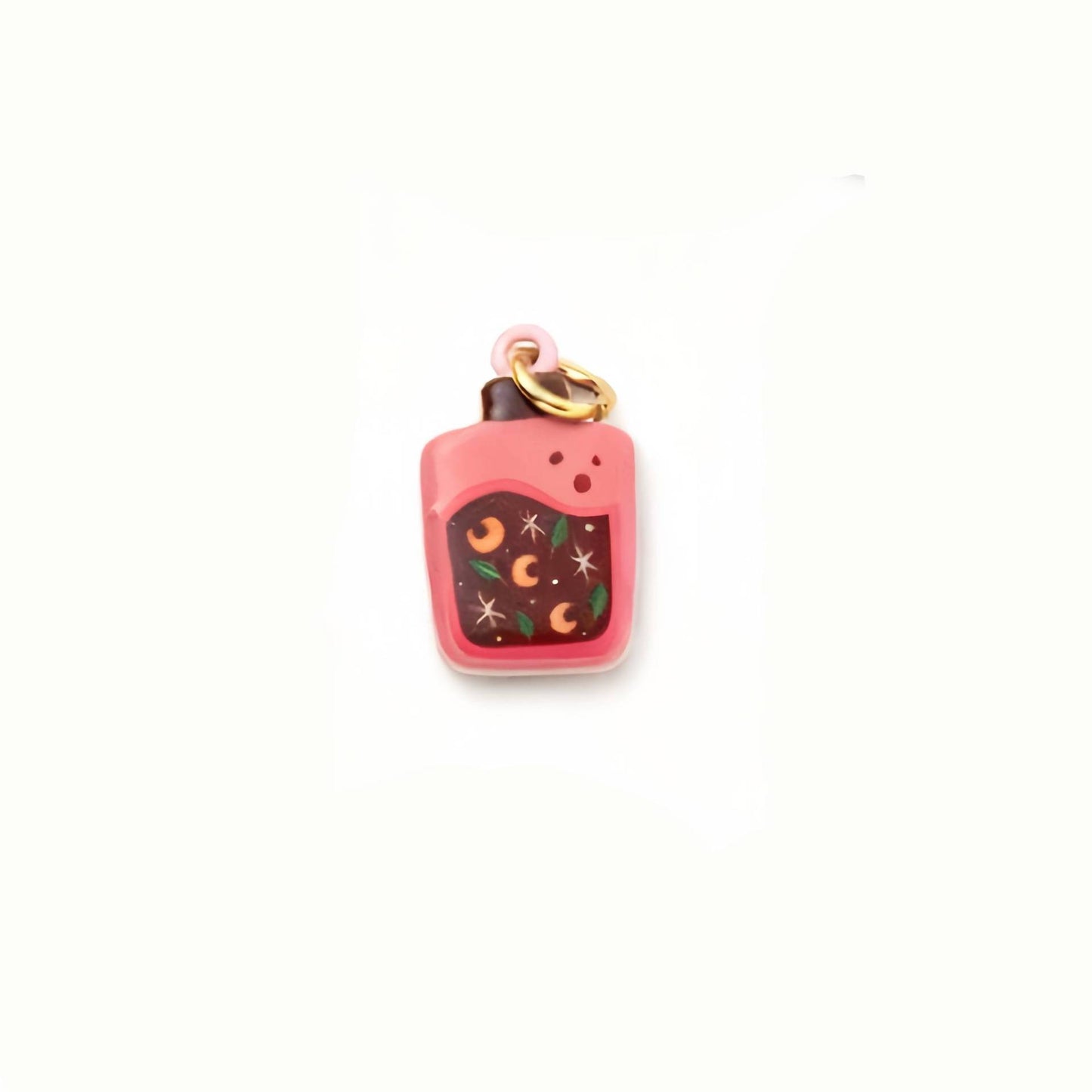 Vintage 18K Gold Plated Drip Oil Brass Pendant Charm Bar for Women