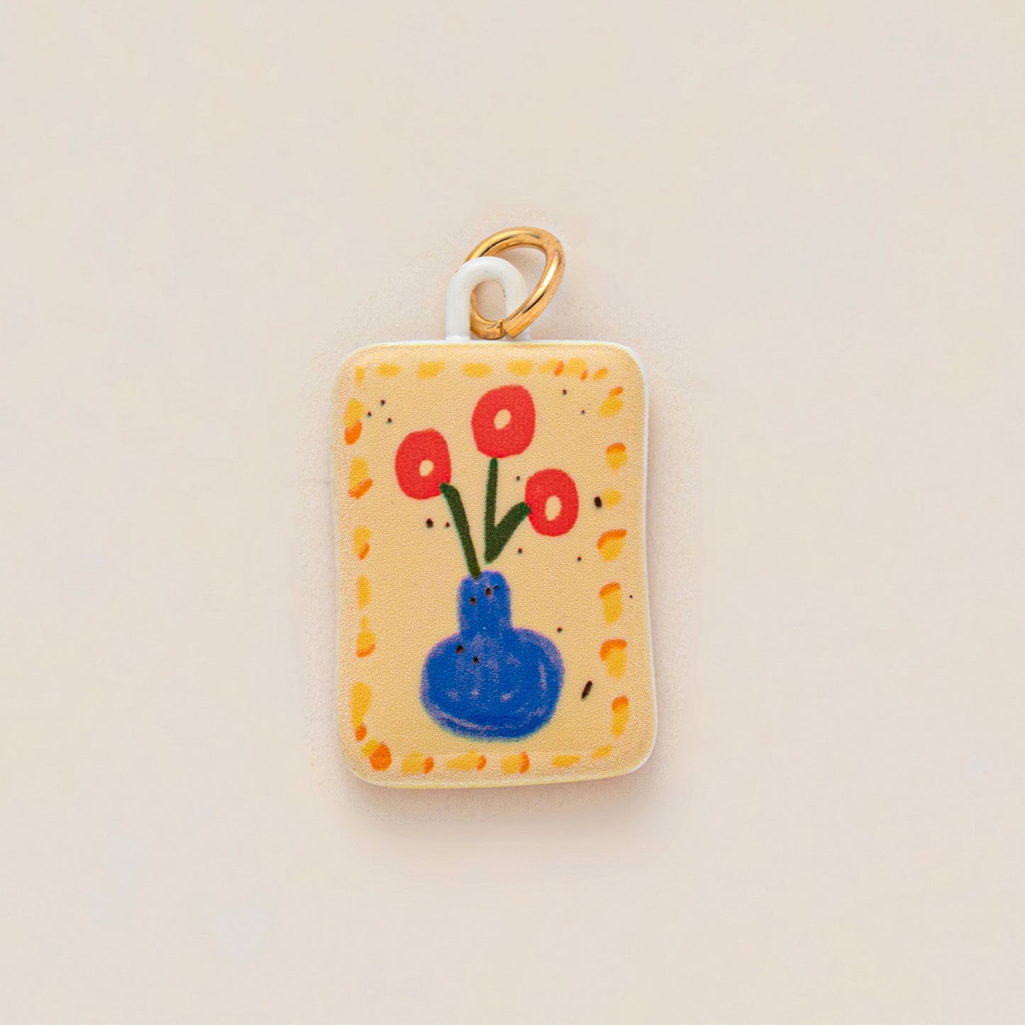Elegant Casual Drip Oil Plated Brass Heart Geometric Pendant Necklace with Floral and Cartoon Charms
