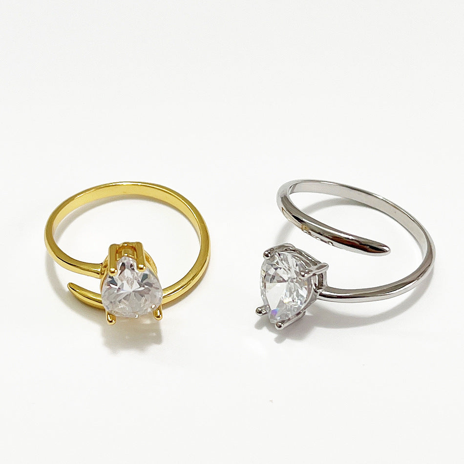 Anello da donna in argento sterling 925 con numeri e intarsio di diamanti