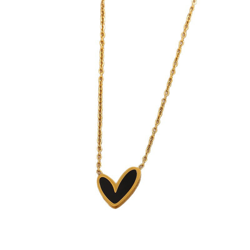 Minimalist Heart Stainless Steel Plated Necklace Earring Bracelet Set for Women