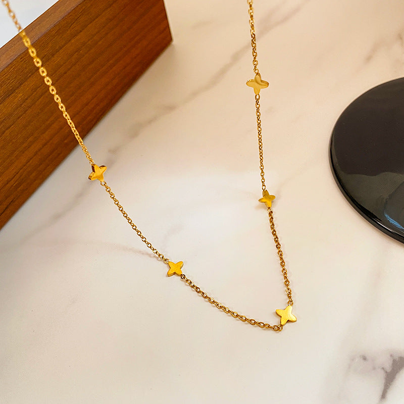 Minimalist Sweet Star Titanium Steel Plated Necklace Unisex