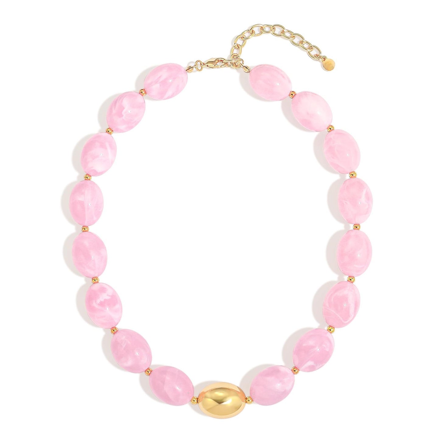 Bohemian Minimalist Geometric Resin Beaded Necklace for Women Casual Cable Chain Choker