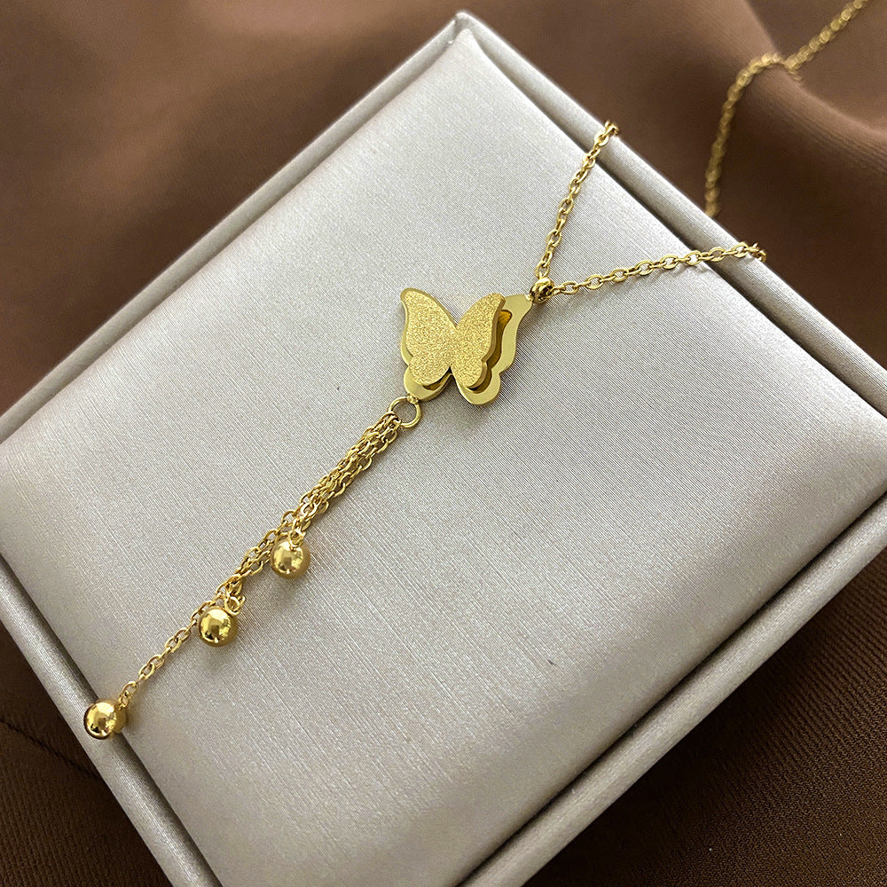 Minimalist Animal-Shaped Titanium Steel Plated Clavicle Necklace for Women