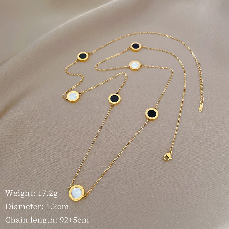Collana con pendente geometrico minimalista in titanio e acciaio placcato unisex
